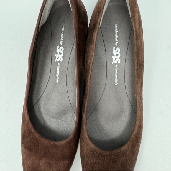 SAS Brown Suede Sophia Wedge Pumps - Picture 3 of 7